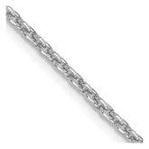 14K White Gold 18 inch 2mm Round Open Link Cable with Lobster Clasp Chain