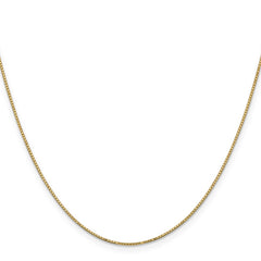 14K 20 inch .9mm Box with Spring Ring Clasp Chain
