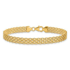 14k Polished 6.2mm Fancy Bismark Link 7.5 inch Bracelet