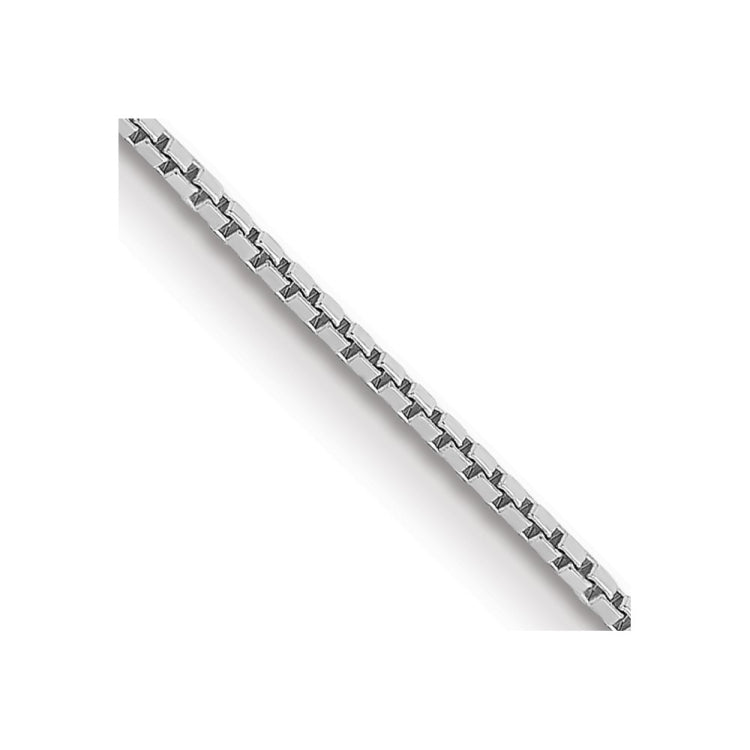14K White Gold 18 inch .9mm Box with Spring Ring Clasp Chain