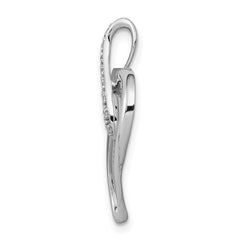 14k White Gold 1/20 carat Diamond Heart Infinity Pendant Fits up to 2mm Regular/4mm Fancy or Reversible Omega