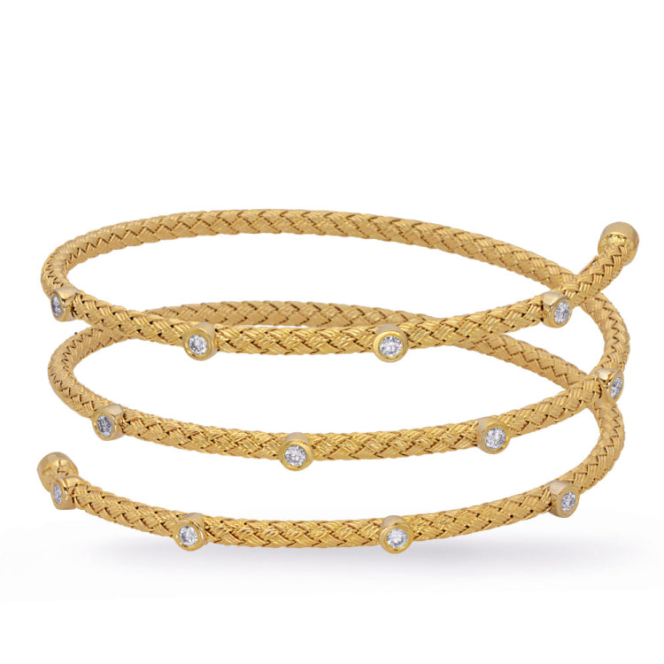 Yellow and White Gold Bangle Italian Mad