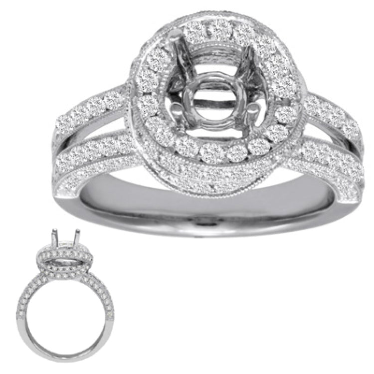 White Gold Engagement Ring Pave