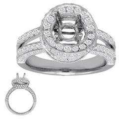 White Gold Engagement Ring Pave