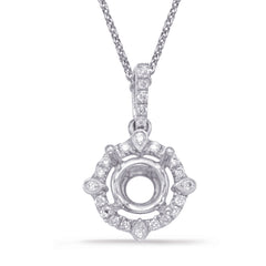 Diamond Pendant For .50ct  Round Stone