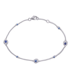 White Gold Sapphire & Diamond Bracelet