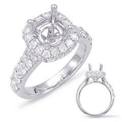 White Gold Halo Engagement Ring