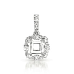 Diamond Pendant For.50ct Princess Center