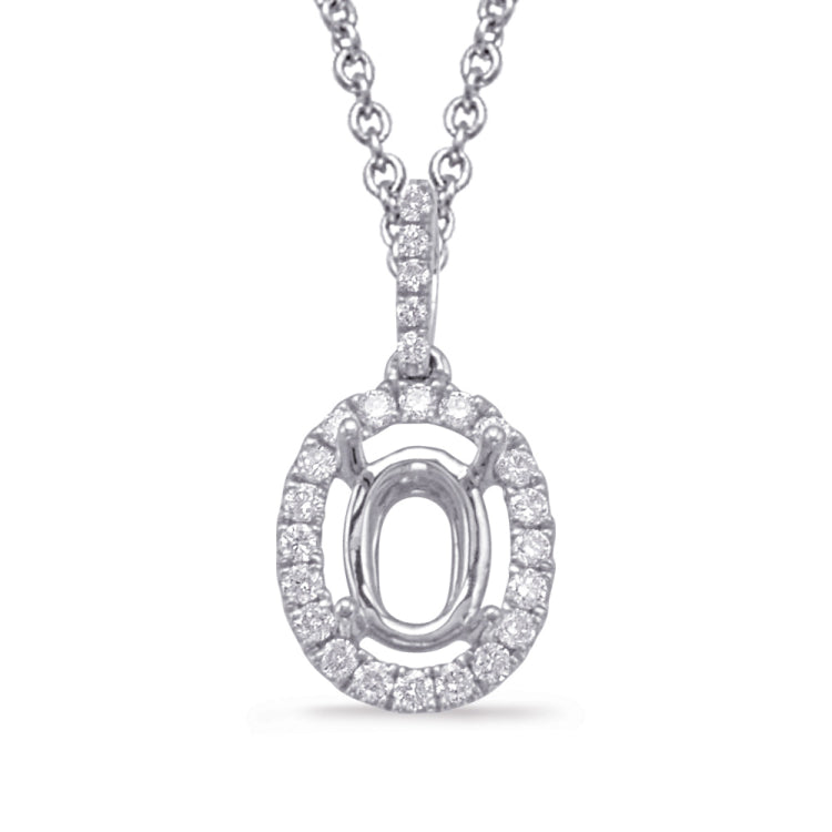 Diamond Pendant For 9x7mm Oval Center