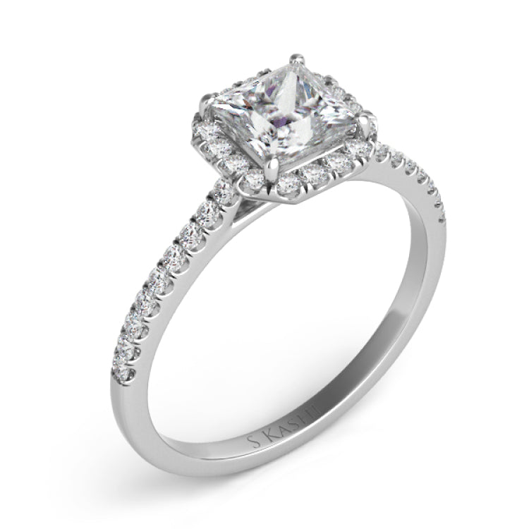 White Gold Halo Engagement Ring
