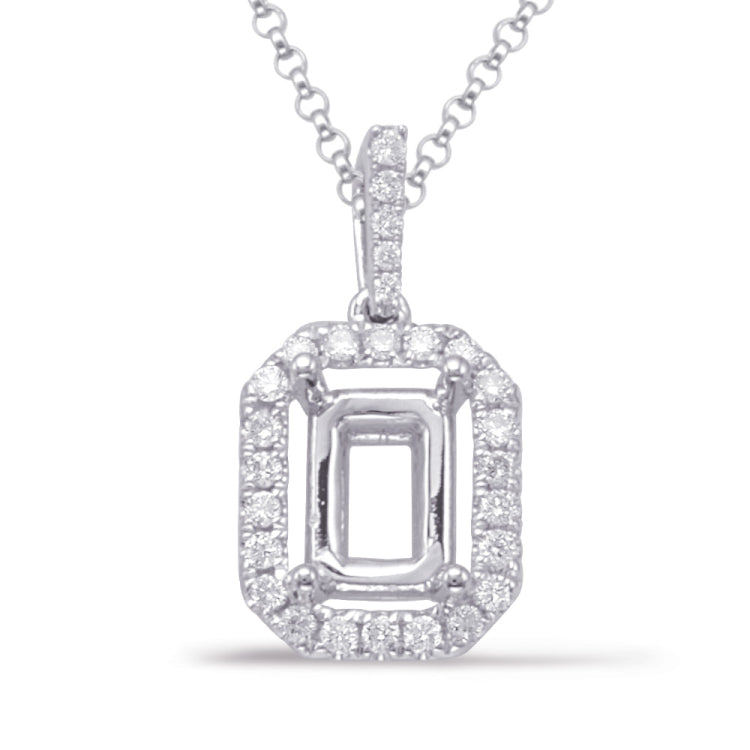 Diamond Pendant For 5x3mm Emerald Cut