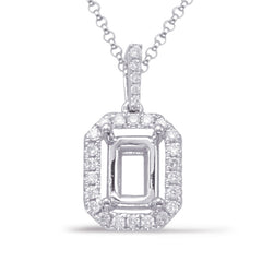 Diamond Pendant For 5x3mm Emerald Cut