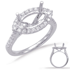 White Gold Halo Engagement Ring