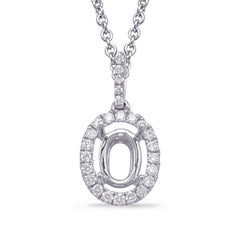 Diamond Pendant For 6x4mm Oval Center