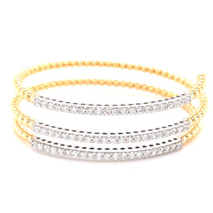 White & Yellow Gold Bangle Italian Made