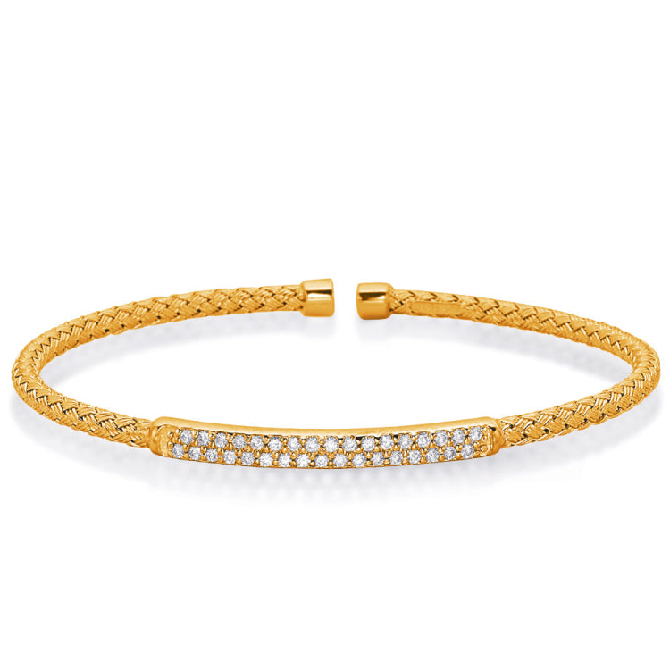 Yellow and White Gold Bangle Italian Mad
