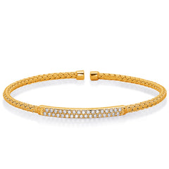 Yellow and White Gold Bangle Italian Mad