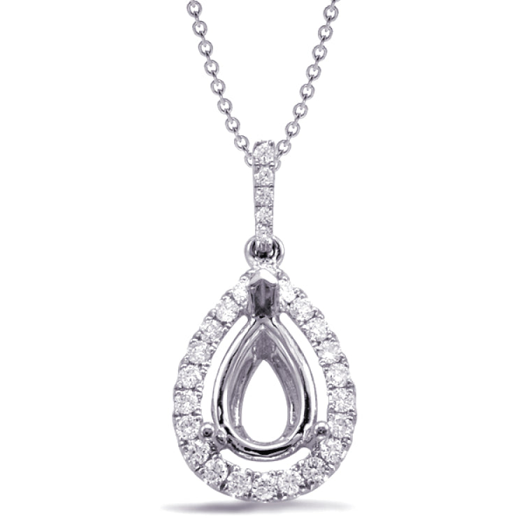 Diamond Pendant For 10x7mm Pear Cener