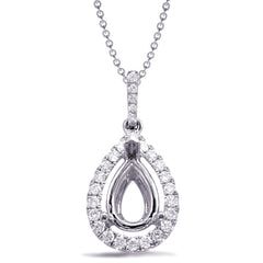 Diamond Pendant For 10x7mm Pear Cener