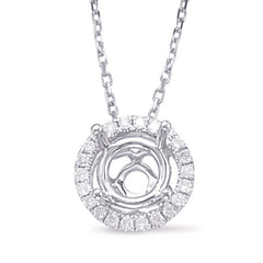 Diamond Pendant Halo For .15ct Center