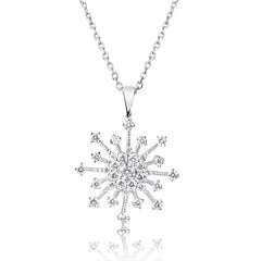 White Gold Snowflake Diamond Pendant