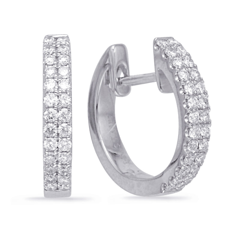 White Gold Huggie Earring