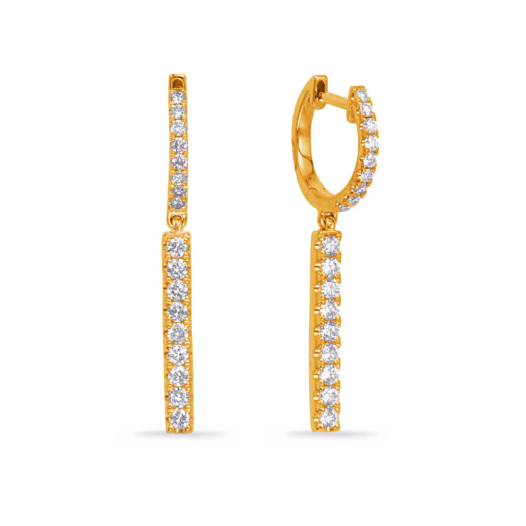 Yellow Gold Diamond Earring