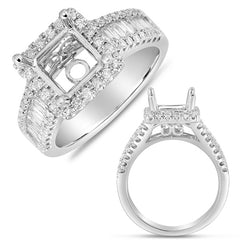 White Gold Pave Halo Ring