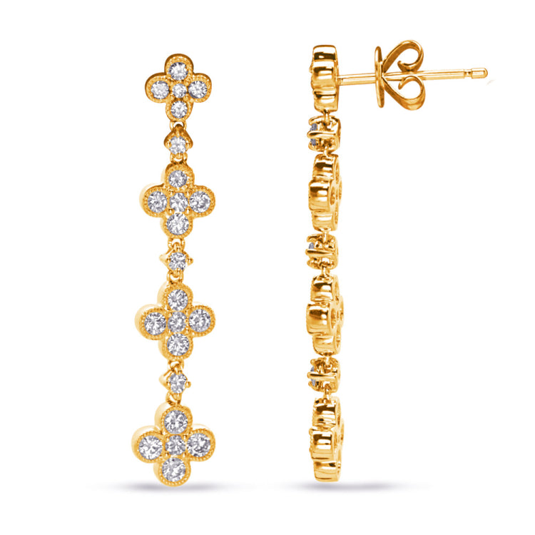 Yellow Gold Diamond Earring