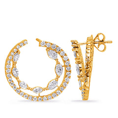 Yellow Gold Diamond Earring