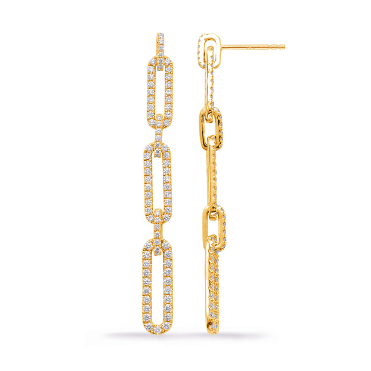 Yellow Gold Diamond Earring