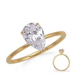 Yellow & White Gold Engagement Ring 7x5m