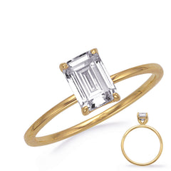 Yellow & White  Gold Engagement Ring 7x5