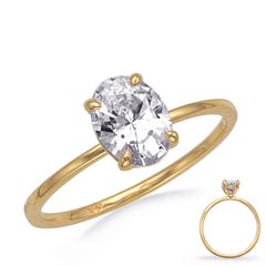 Yellow & White Gold Engagement Ring 10x7