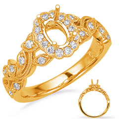 Yellow Gold Halo Engagement Ring