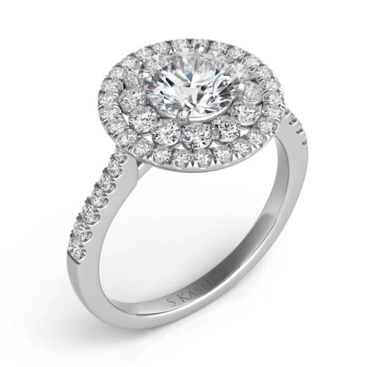 White Gold Halo Engagement Ring
