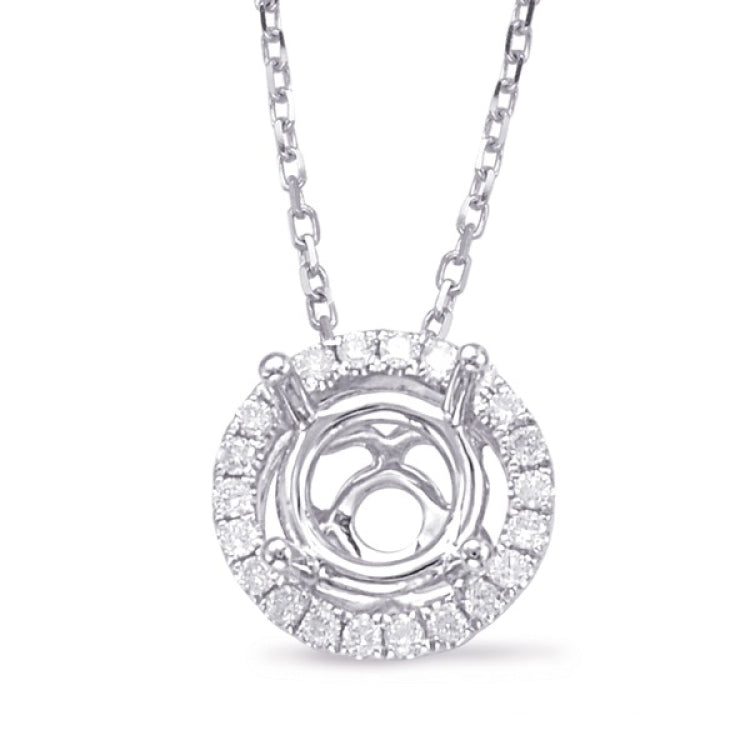 Diamond Pendant Halo For .35ct Center