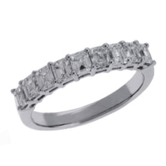 14 KT Emerald Cut Shape White Gold Diamond Emerald Cut Band