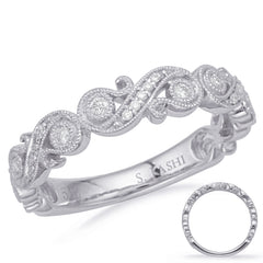 14 KT Rounds Shape White Gold Matching Band