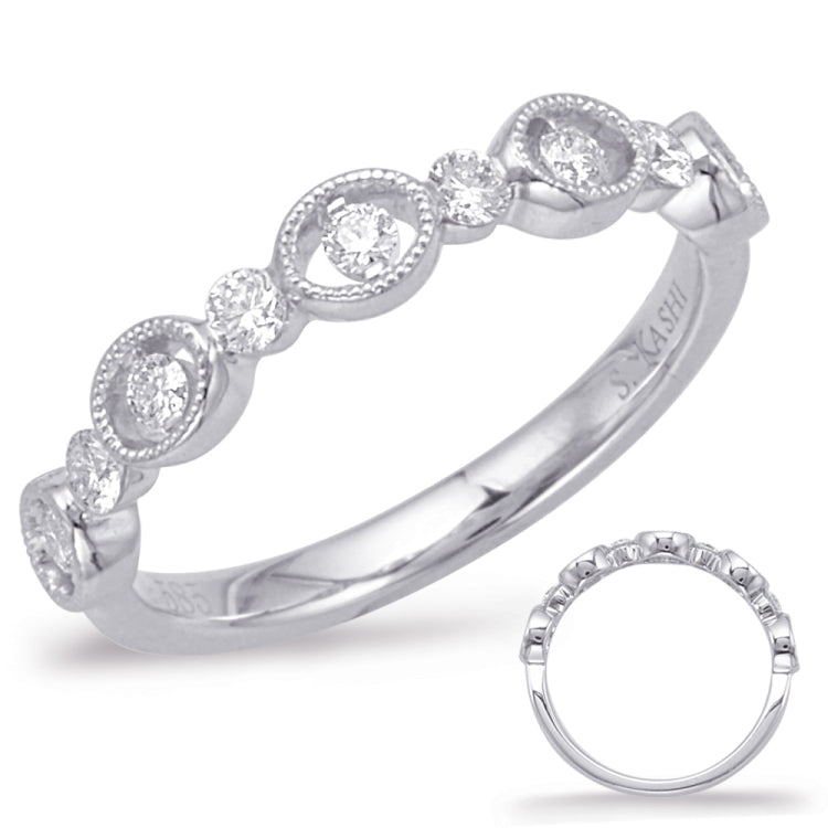 14 KT Rounds Shape White Gold Matching Band
