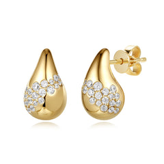 14 KT Rounds Shape Yellow Gold Diamond Earring