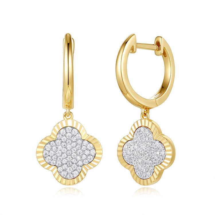 14 KT Rounds Shape Yellow Gold Diamond Earring