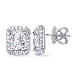 14 KT Rounds Shape White Gold Diamond Earring