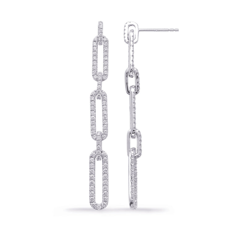 14 KT Rounds Shape White Gold Diamond Earring