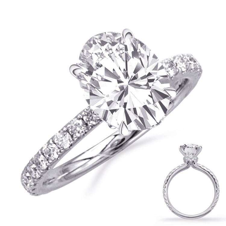 14 KT Rounds Shape White Gold Engagement Ring