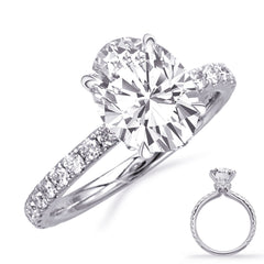 14 KT Rounds Shape White Gold Engagement Ring