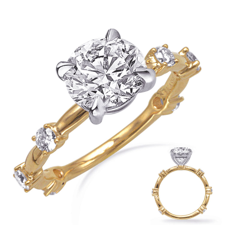 14 KT Rounds Shape Yellow Gold Engagement Ring