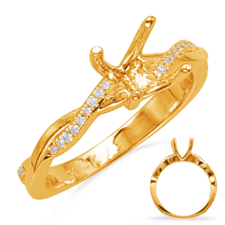 14 KT Rounds Shape Yellow Gold Engagement Ring
