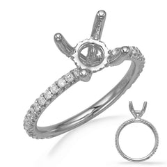 14 KT Rounds Shape White Gold Engagement Ring
