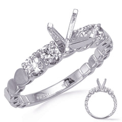 14 KT Rounds Shape White Gold Engagement Ring